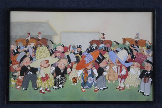 Chloe Preston (1887-1969) The large hats are very striking, 11.25 x 18in.